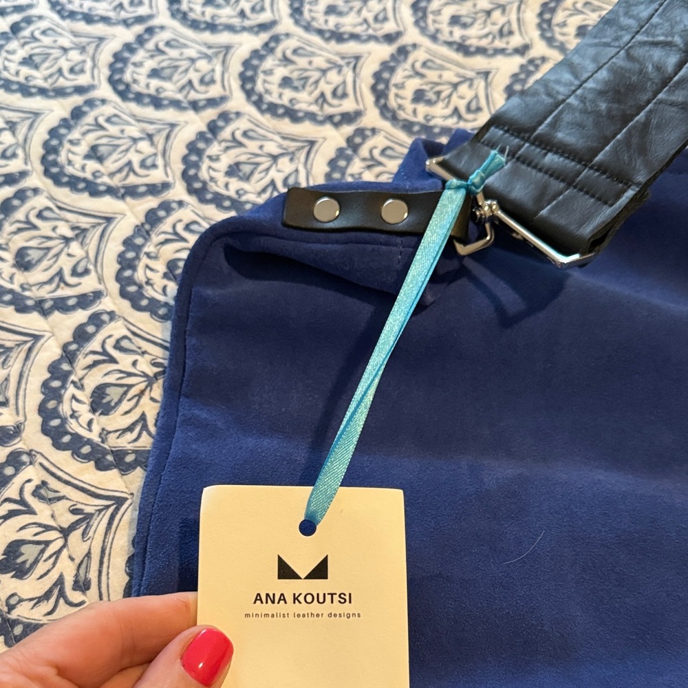 NWT Ana Koutsi Chic Blue Women's Shoulder Bag - Picture 4 of 6